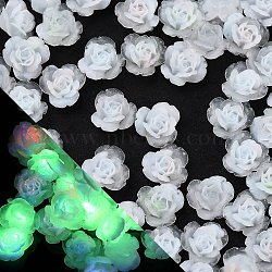 Luminous Resin Decoden Cabochons, Glow in the Dark, Flower, Azure, 7x3.5mm(RESI-K036-41)