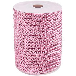 PandaHall Elite Polyester Cord, Twisted Cord, Pearl Pink, 5mm, about 18~19yards/roll(16.4m~17.3m/roll)(NWIR-PH0001-07J)