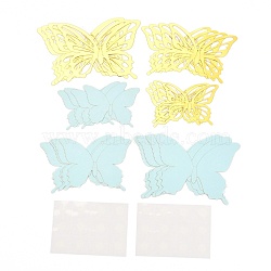 3D Plastic Wall Stickers, with Adhesive Tape, for Home Living Room Bedroom Wall Decorations, Butterfly, Light Blue, 60~90x80~120x0.5mm, 24pcs/set(DIY-F077-03E)