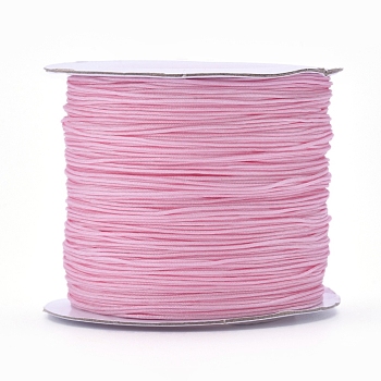 Nylon Thread, Nylon Jewelry Cord for Custom Woven Jewelry Making, Pink, 0.6mm, about 142.16 yards(130m)/roll