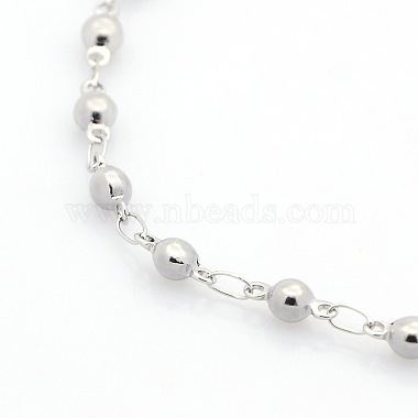 Casual Style 304 Stainless Steel Ball Link Chain Bracelets(STAS-O036-06P)-3