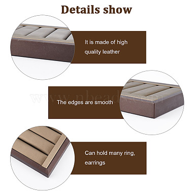 6-Slot Brushed PU Leather Covered Wood Finger Ring Display Trays(ODIS-WH0034-09)-3