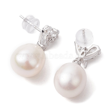 Natural Pearl Ear Studs(EJEW-P286-51P)-2