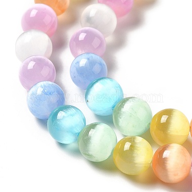 Brins de perles de sélénite naturelles(G-P493-01A)-4