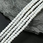 Natural Crackle Agate Beads Strands, Dyed, Round, Grade A, White, 4mm, Hole: 0.8mm, about 95pcs/strand, 14 inch.(G-G055-4mm-5)