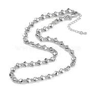 Rack Plating Brass Link Chain Necklaces for Women, Long-Lasting Plated, Lead Free & Cadmium Free, Platinum, 16.30 inch(41.4cm)(NJEW-K382-10P)