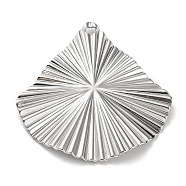 304 Stainless Steel Pendants, Fan Charm, Stainless Steel Color, 31.5x30x2mm, Hole: 1.6mm(STAS-M323-39P)