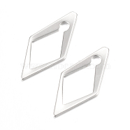 201 Stainless Steel Linking Rings, Rhombus, Stainless Steel Color, 29x14x1mm, Hole: 3mm(STAS-S054-15)