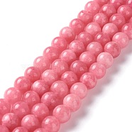 Natural White Jade Imitation Rhodonite Beads Strands, Round, Dyed, 8mm, Hole: 1mm, about 48pcs/strand, 15.16 inch(38.5cm)(G-I299-F15-8mm)
