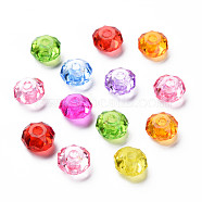 Transparent Acrylic Beads, Flat Round, Mixed Color, 8x5mm, Hole: 2mm, about 2800pcs/500g(MACR-N013-013)