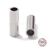 Rhodium Plated 925 Sterling Silver Spacer Tube Beads, Column, Platinum, 6x2mm, Hole: 1.5mm, about 146pcs(10g)/bag(STER-Z006-02B-P)