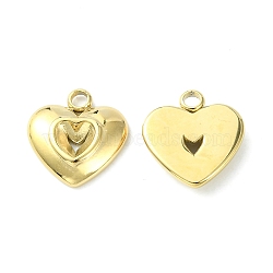 304 Stainless Steel Pendant Rhinestone Settings, Open Back Settings, Heart, Real 14K Gold Plated,  Fit for 5x4.5mm Rhinestone, 16x15x3.5mm, Hole: 2.2mm(STAS-L269-017G)