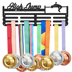 High Jump Theme Iron Medal Hanger Holder Display Wall Rack, with Screws, Athletics Pattern, 150x400mm(ODIS-WH0021-638)