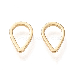 Brass Linking Ring, Long-Lasting Plated, Teardrop, Real 18K Gold Plated, 10.3x7x1mm, Inner Diameter: 7.5x5mm(KK-L006-015G)