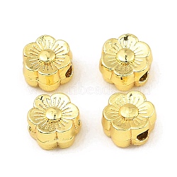 Rack Plating Brass Beads, Flower, Golden, 6x5.5x3.5mm, Hole: 1.4mm(KK-Z030-14G)