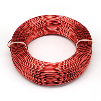Round Aluminum Wire, Bendable Metal Craft Wire, for DIY Jewelry Craft Making, Red, 10 Gauge, 2.5mm, 35m/500g(114.8 Feet/500g)