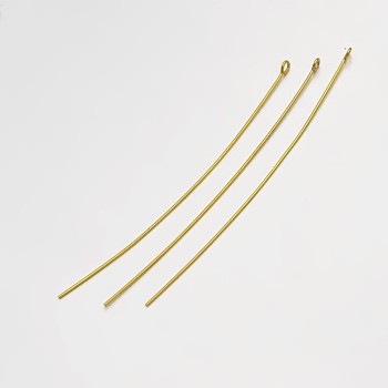 Brass Eye Pin, Golden, 81mm, Hole: 2mm, Pin: 0.8mm, about 1500pcs/500g