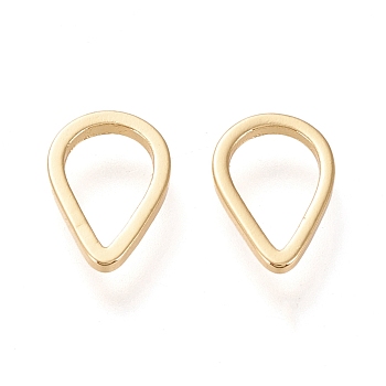 Brass Linking Ring, Long-Lasting Plated, Teardrop, Real 18K Gold Plated, 10.3x7x1mm, Inner Diameter: 7.5x5mm
