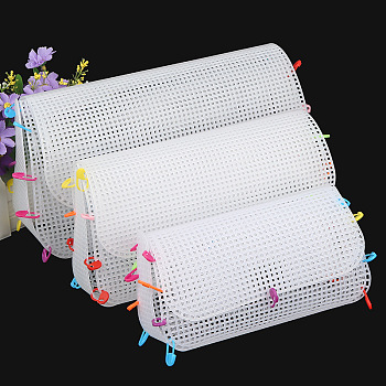 DIY Rectangle-shaped Plastic Mesh Canvas Sheet, for Knitting Bag Crochet Projects Accessories, White, 415x455x1.5mm