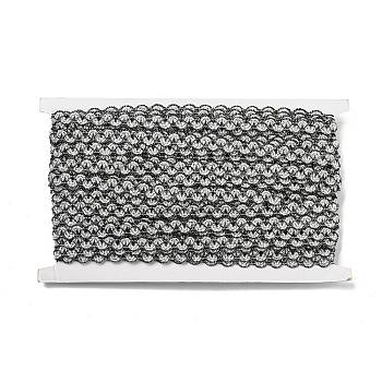 Polyester Wavy Lace Trim, for Curtain, Home Textile Decor, Silver, 1/2 inch(11.5mm)