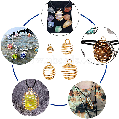 комплекты ожерелья с подвесками из проволоки своими руками(DIY-PH0003-04)-2