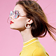 4 Pairs 4 Colors Cellulose Acetate(Resin) Hoop Earrings with Alloy Pins(EJEW-AN0004-51)-4