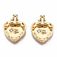 Brass Micro Pave Clear Cubic Zirconia Pendants(KK-Q277-025-NF)-2