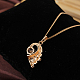Exquisite Conch Shape Brass Cubic Zirconia Pendant Necklaces(NJEW-EE0001-17G)-4