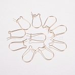 JK Findings, Yellow Gold Filled Hoop Earrings, 1/20 14K Gold Filled, 14.5x8x0.5mm, Pin: 0.5mm(KK-K200-11G)