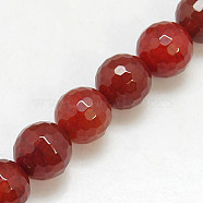 Natural Agate Beads Strands, Faceted, Dyed, Round, , 8mm(G-H1636-8MM-05)