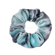 Tie Dye Cloth Elastic Hair Accessories, for Girls or Women, Scrunchie/Scrunchy Hair Ties, Pale Turquoise, 160mm(OHAR-PW0003-210A)