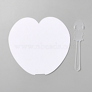 Paper Hand Held Fan, Blank Painting Fans, for Kids DIY Crafts, Heart, 245x170x3mm(DIY-WH20001-27A-02)