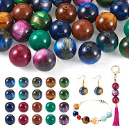 50Pcs 10 Styles Opaque Resin Beads, Pearlized, Round, Mixed Color, 19.5~20mm, Hole: 2~2.2mm, 5pcs/style(RESI-BT0001-31)