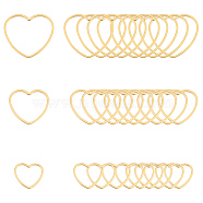 30Pcs 3 Style 304 Stainless Steel Linking Rings, Heart, Golden, 10.5~18x12~19.5x1mm, 10pcs/style(STAS-UN0041-36)