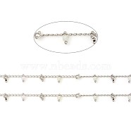 3.28 Feet Handmade Faceted Natural Fluorite Beaded Chains, Brass Curb Chains, Soldered, Real Platinum Plated, 3x1.8x0.8mm, Beads: 6x3mm(X-CHC-E021-02G-P)