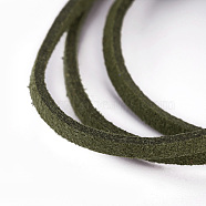 Flat Faux Suede Cord, Faux Suede Lace, Dark Olive Green, 2.5x1.5mm, about 5.46 yards(5m)/strand(LW-WH0003-01H)