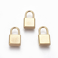 Vacuum Plating 304 Stainless Steel Pendants, Padlock, Golden, 17.5x10x4mm, Hole: 5x7mm(STAS-I101-23A-G)