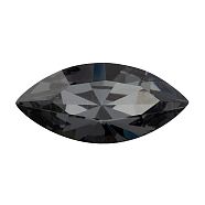 Preciosa&reg MAXIMA Crystal Fancy Stones, Czech Crystal, 435 14 615 Navette(Horse Eye), Aluminium Layer, 00030 260 NightFall, 8x4mm(Y-PRC-FG8-00030-260)