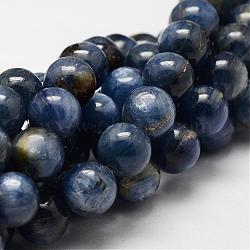 Natural Grade AB Kyanite/Cyanite/Disthene Round Bead Strands, 10mm, Hole: 1mm, about 40pcs/strand, 15.7 inch(G-O143-06-10mm)