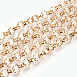 Iron Rolo Chains, Belcher Chain, Unwelded, Light Gold, 7x2mm(CH-C023-7mm-LG)