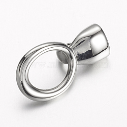 304 Stainless Steel Hook Clasps, For Leather Cord Bracelets Making, Stainless Steel Color, 34x19x10.5mm, Hole: 12.5x15mm(STAS-D166-84P)