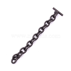 Iron Cable Chain Tape, with Zinc Alloy Bar, Bag Replacement Accessoris, Matte Gunmetal Color, 162mm(IFIN-WH0034-97MB)