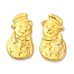 Christmas Alloy Cabochons, For DIY UV Resin, Epoxy Resin, Pressed Flower Jewelry, Snowman, Golden, 14mm(PALLOY-CJC0001-55G)
