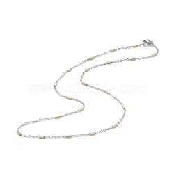 304 Stainless Steel Satellite Chain Necklace for Men Women, Golden & Stainless Steel Color, 17.87 inch(45.4cm)(STAS-B039-13GP)