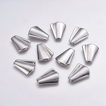 CCB Plastic Beads, Trapezoid, Platinum, 29x22x5mm, Hole: 1mm