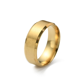 201 Stainless Steel Plain Band Ring for Men Women, Matte Gold Color, Size 11, Inner Diameter: 21.32mm