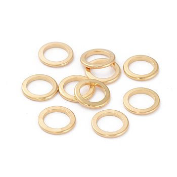 Long-Lasting Plated Brass Linking Rings, Real 18K Gold Plated, Nickel Free, Ring, 10x1mm, Inner Diameter: 7mm