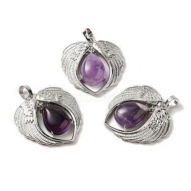 Platinum Wing Amethyst Pendants