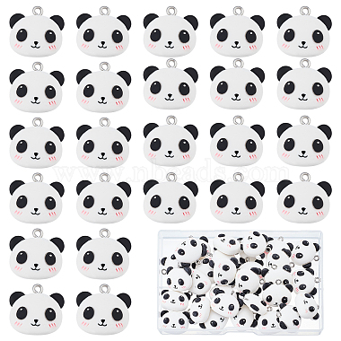 White Panda Resin Pendants