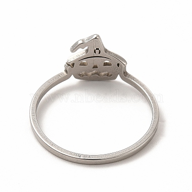 Non-Tarnish 304 Stainless Steel Halloween Pumpkin Finger Ring for Women(RJEW-K239-02P)-2